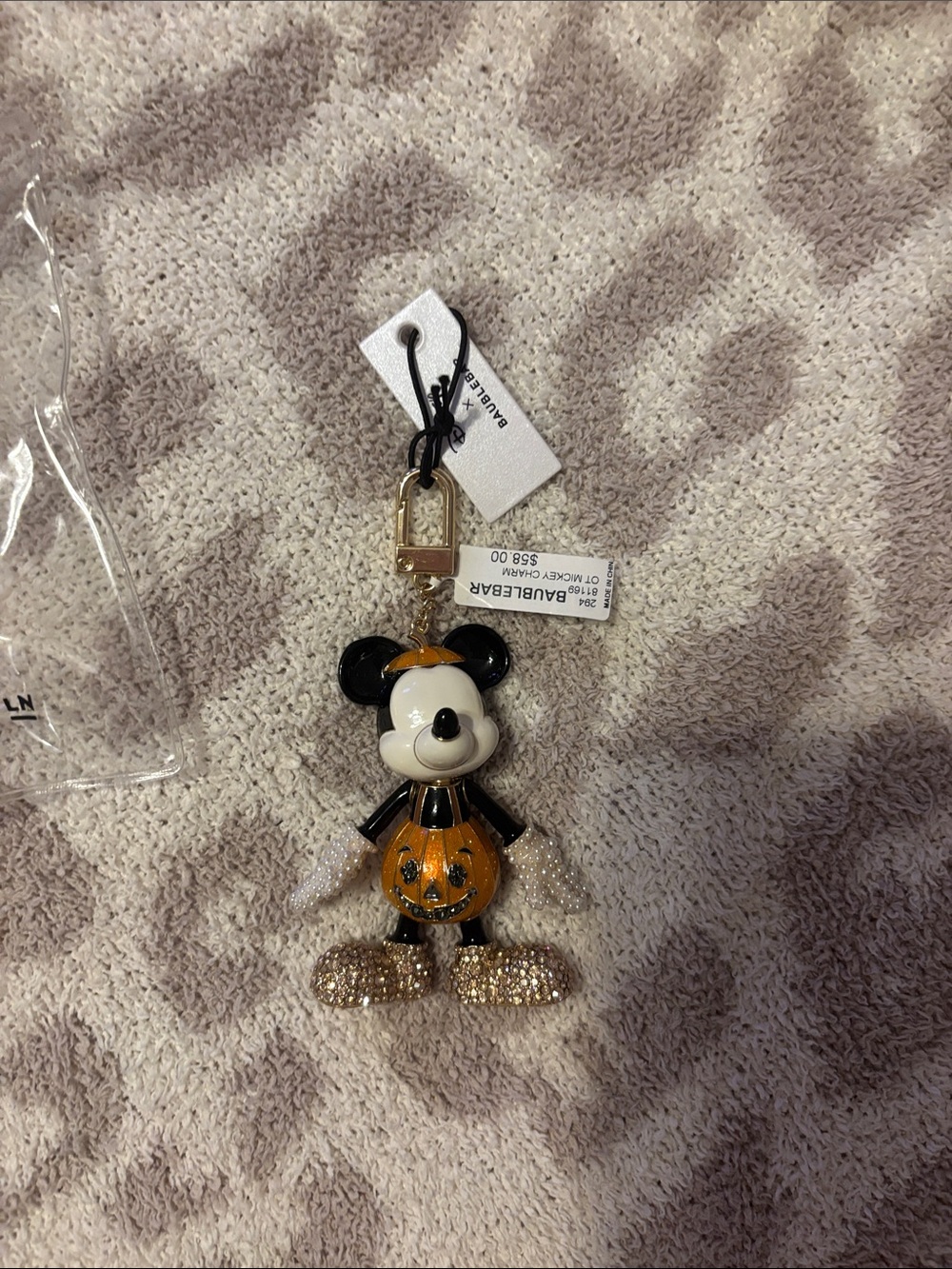 Disney x Baublebar Mickey Halloween pumpkin bag charm